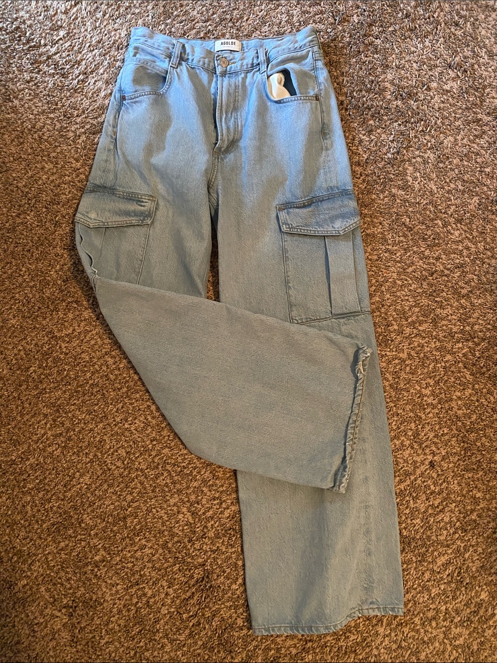 AMIRI Men's Pale Blue Cargo Pants with Patch Pockets - Picture 2 of 4